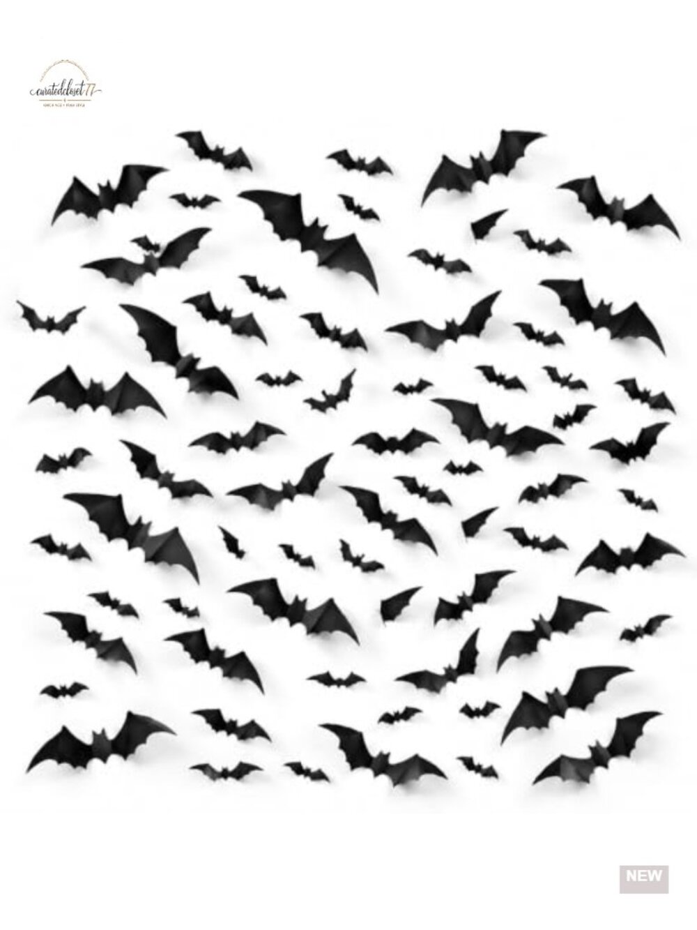 120pcs Halloween Bats Wall Decor Stickers Indoor Outdoor